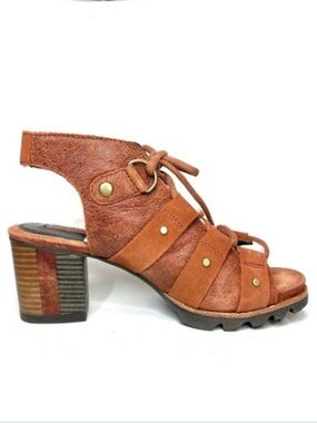 Sorel Rust Nubuck Heeled Sandals | 6